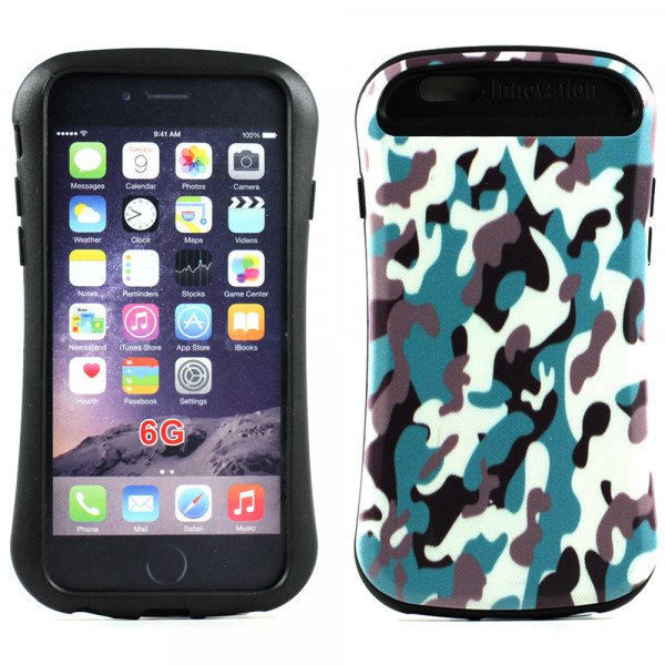 Wholesale Apple iPhone 6 4.7 Design Candy Shell Hybrid Case (Camouflage Teal)